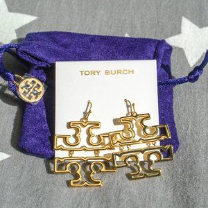 Tory Burch Britten Hinge Dangle Statement Earrings with Dust Bag